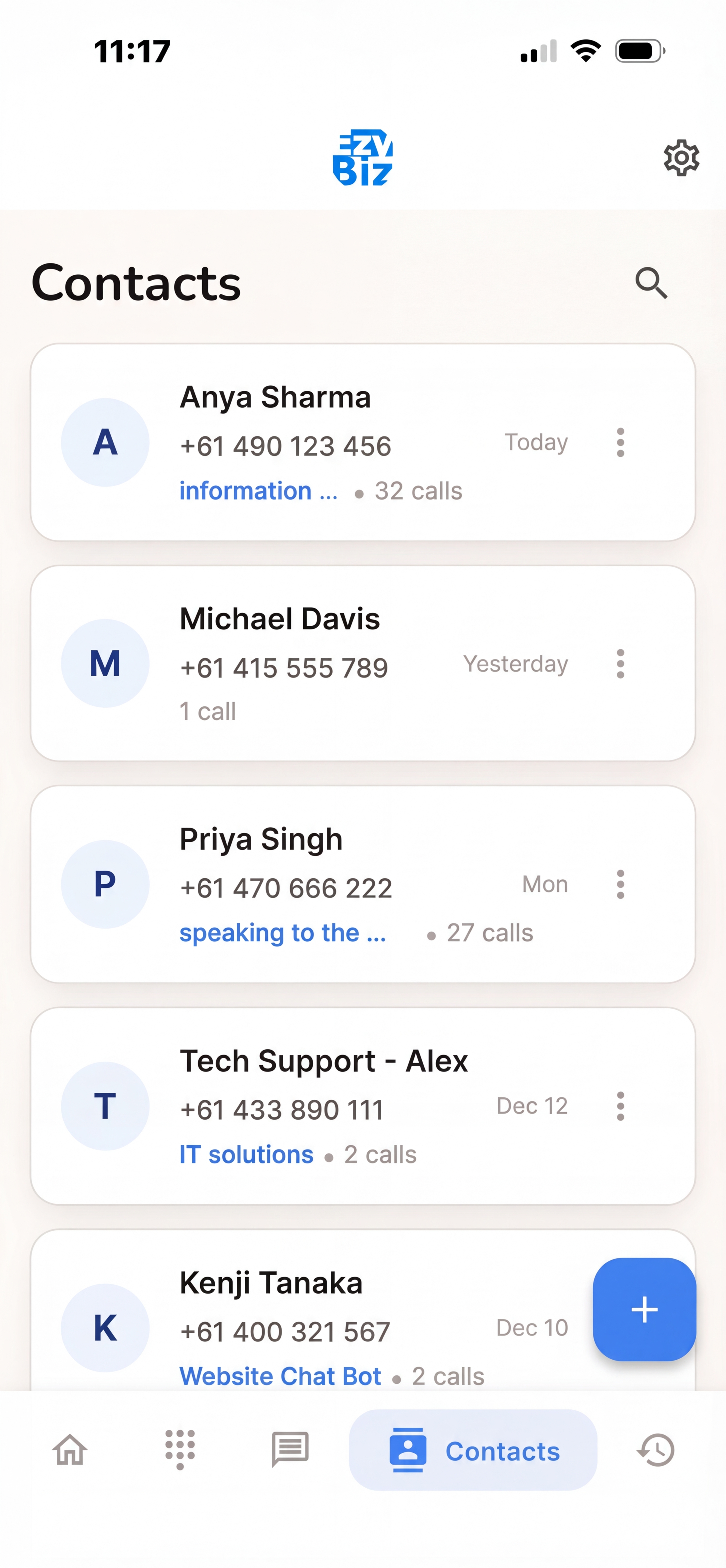 CallConcierge Contacts